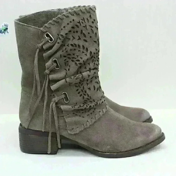 Naughty Monkey Women's Vamp Phyer Taupe Suede Leather Ankle Boots Size US 8 - Picture 7 of 11